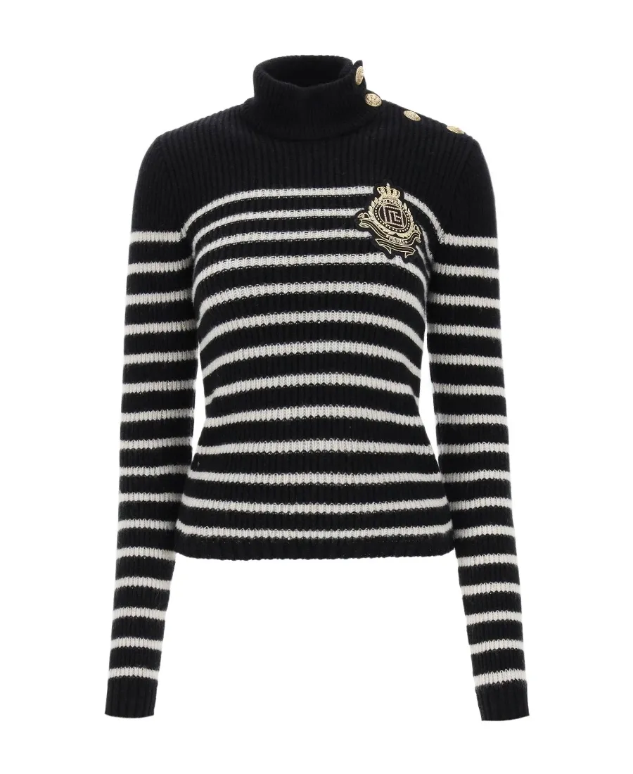 Logo Patch Striped Jumper