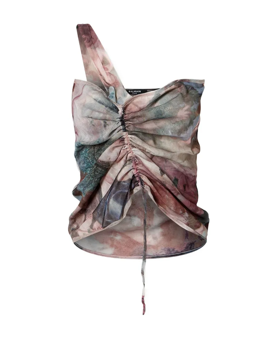 One-Shoulder Pattern Vest