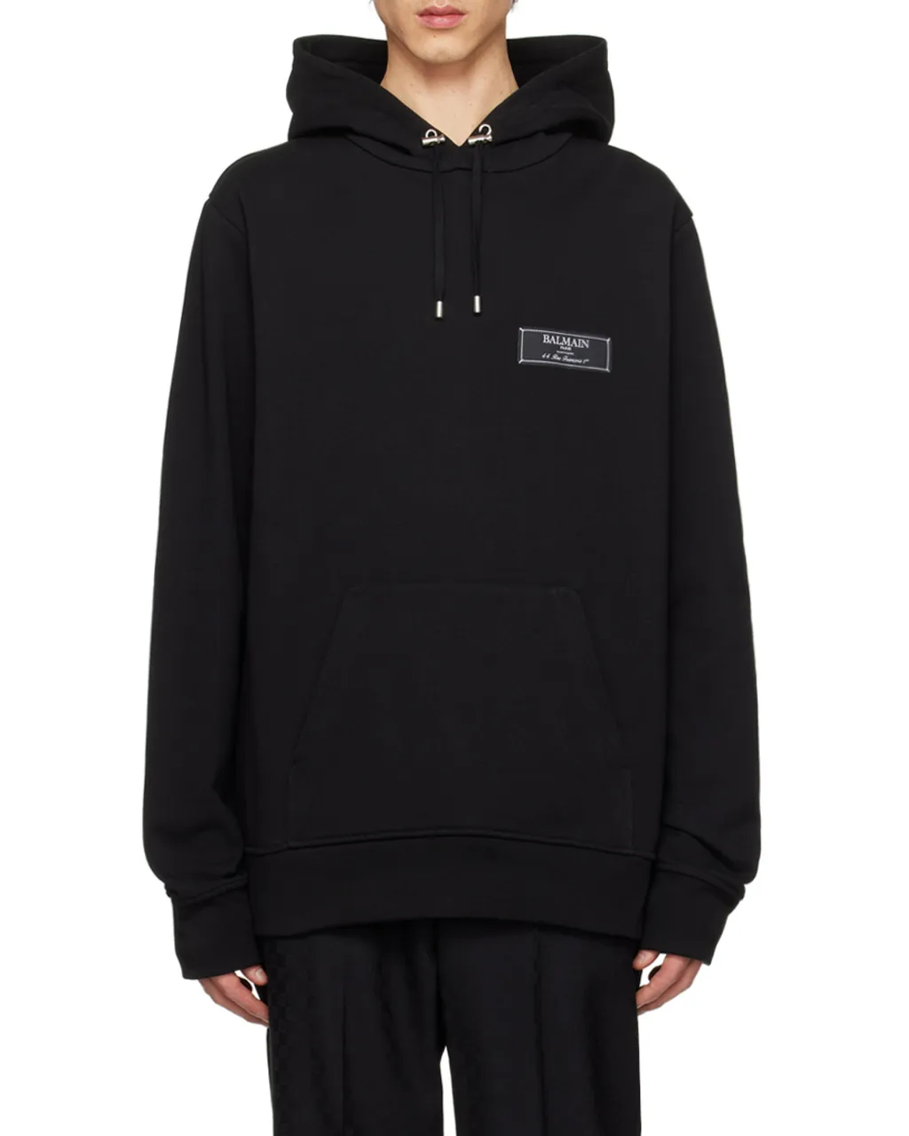 Logo Patch Drawstring Hoodie
