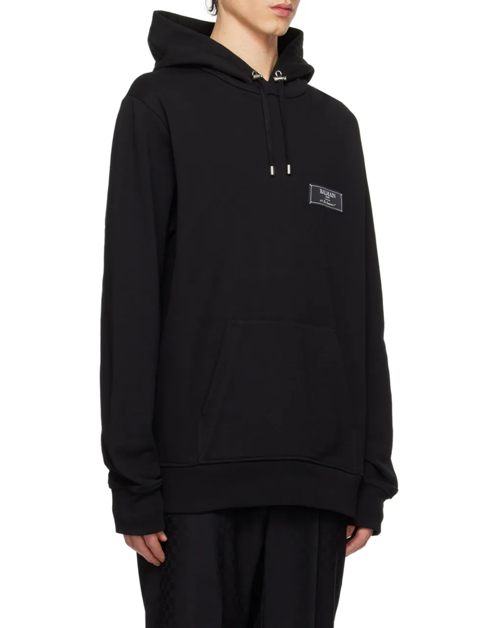 Logo Patch Drawstring Hoodie