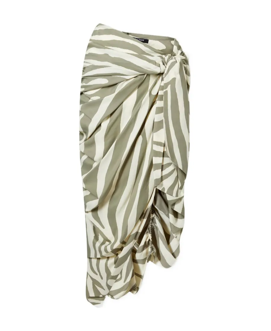 Zebra-Print Midi Skirt