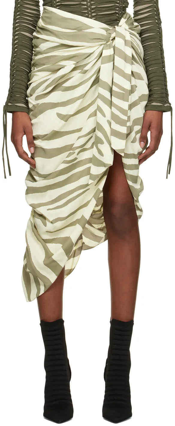 Zebra-Print Midi Skirt
