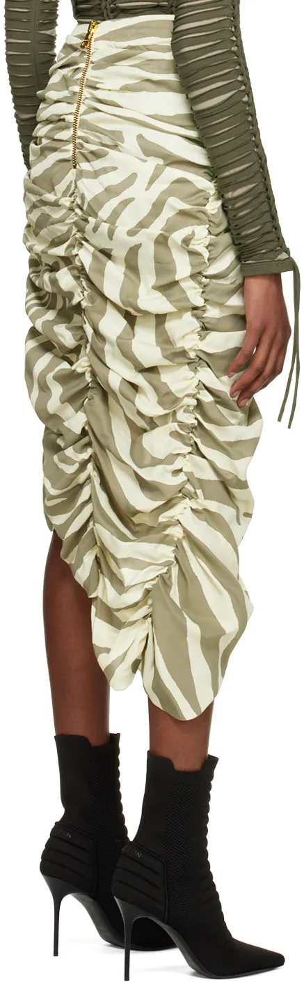 Zebra-Print Midi Skirt
