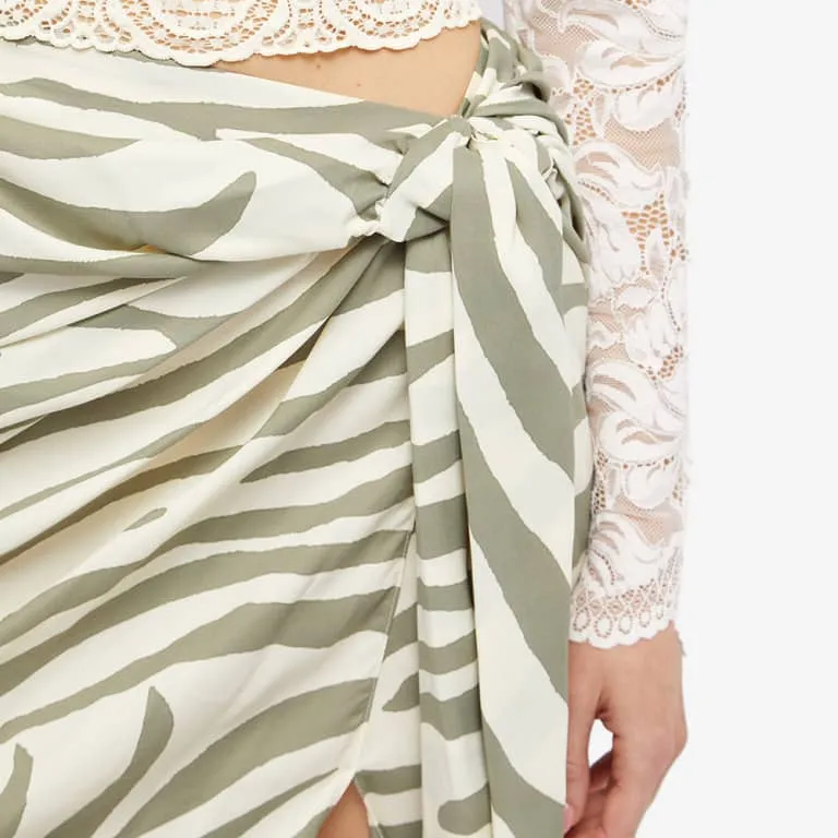 Zebra-Print Midi Skirt