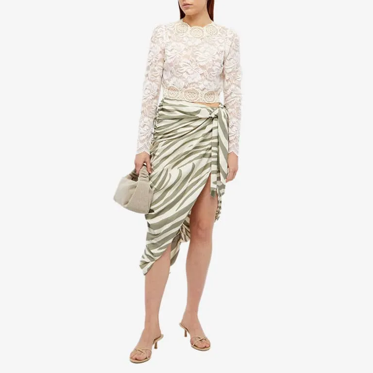 Zebra-Print Midi Skirt