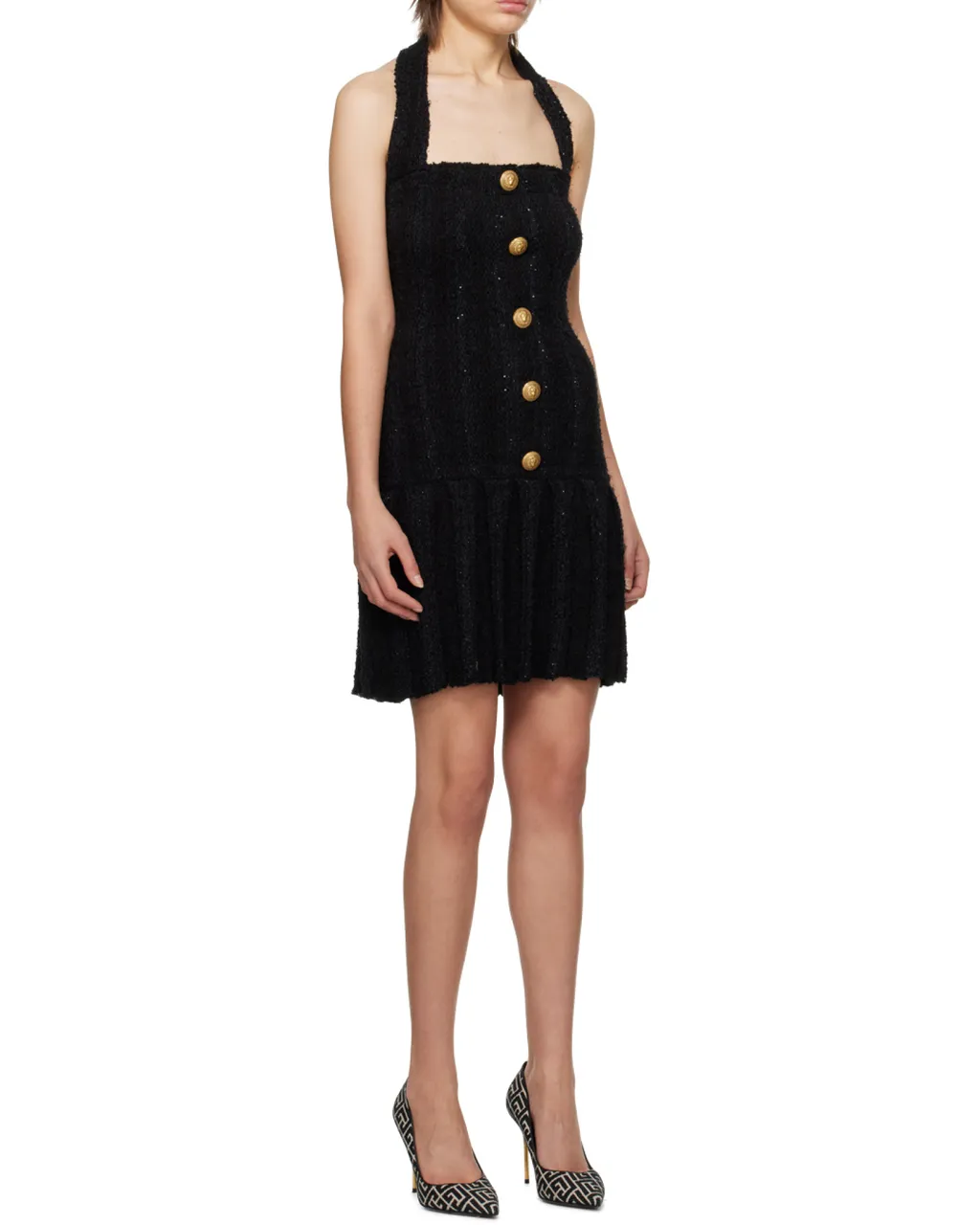 Tweed Halterneck Mini Dress