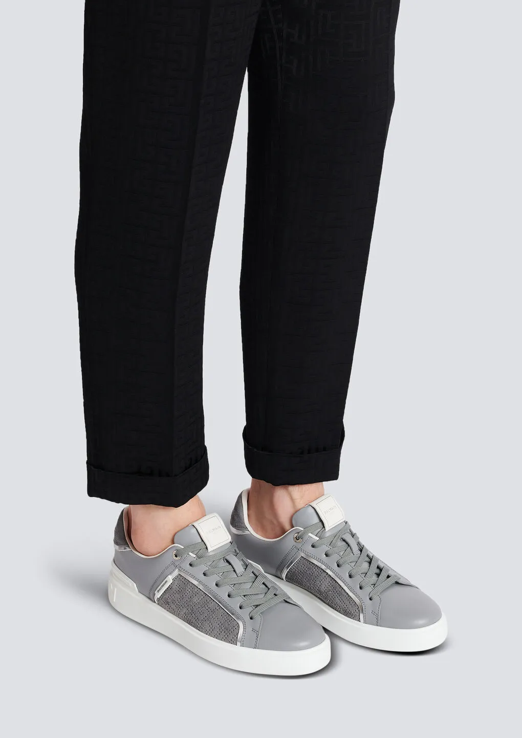B-Court Trainers In Perforated Monogrammed Leather