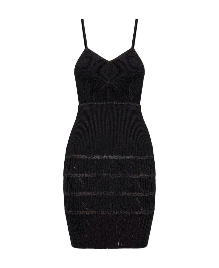 Ribbed V-Neck Mini Dress