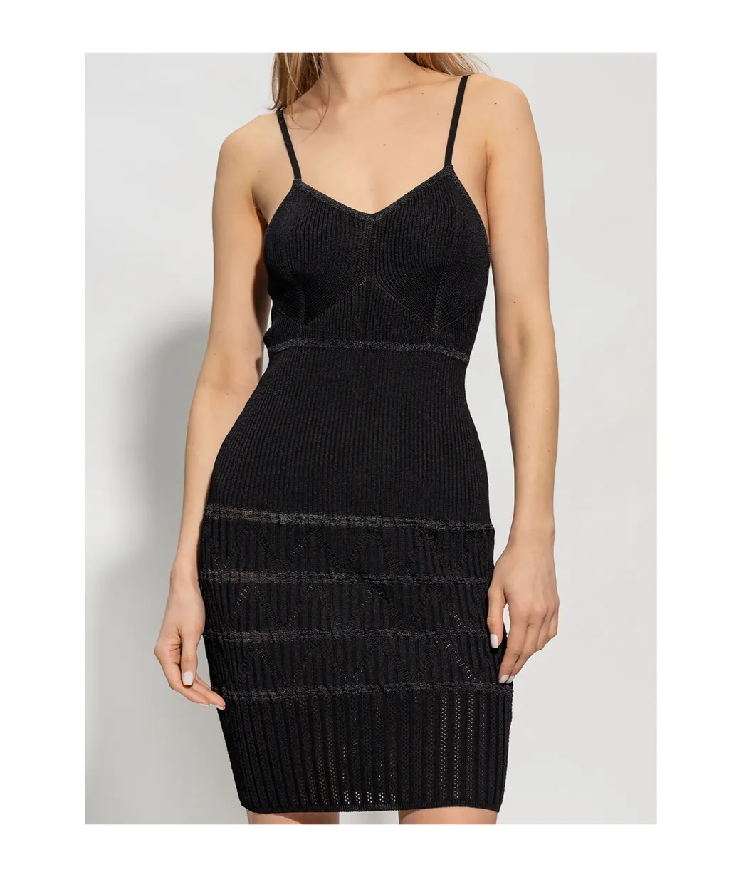 Ribbed V-Neck Mini Dress