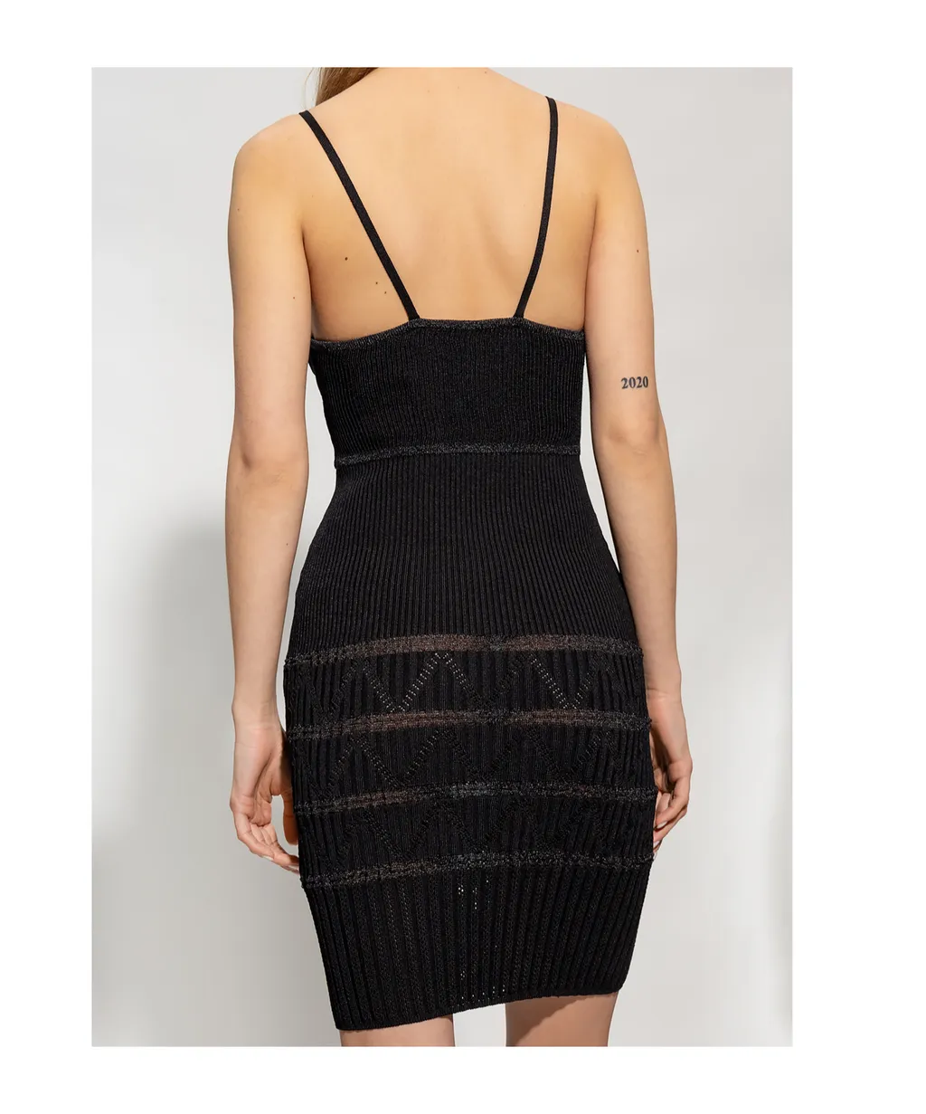 Ribbed V-Neck Mini Dress