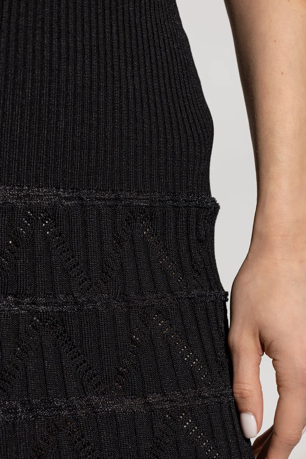 Ribbed V-Neck Mini Dress