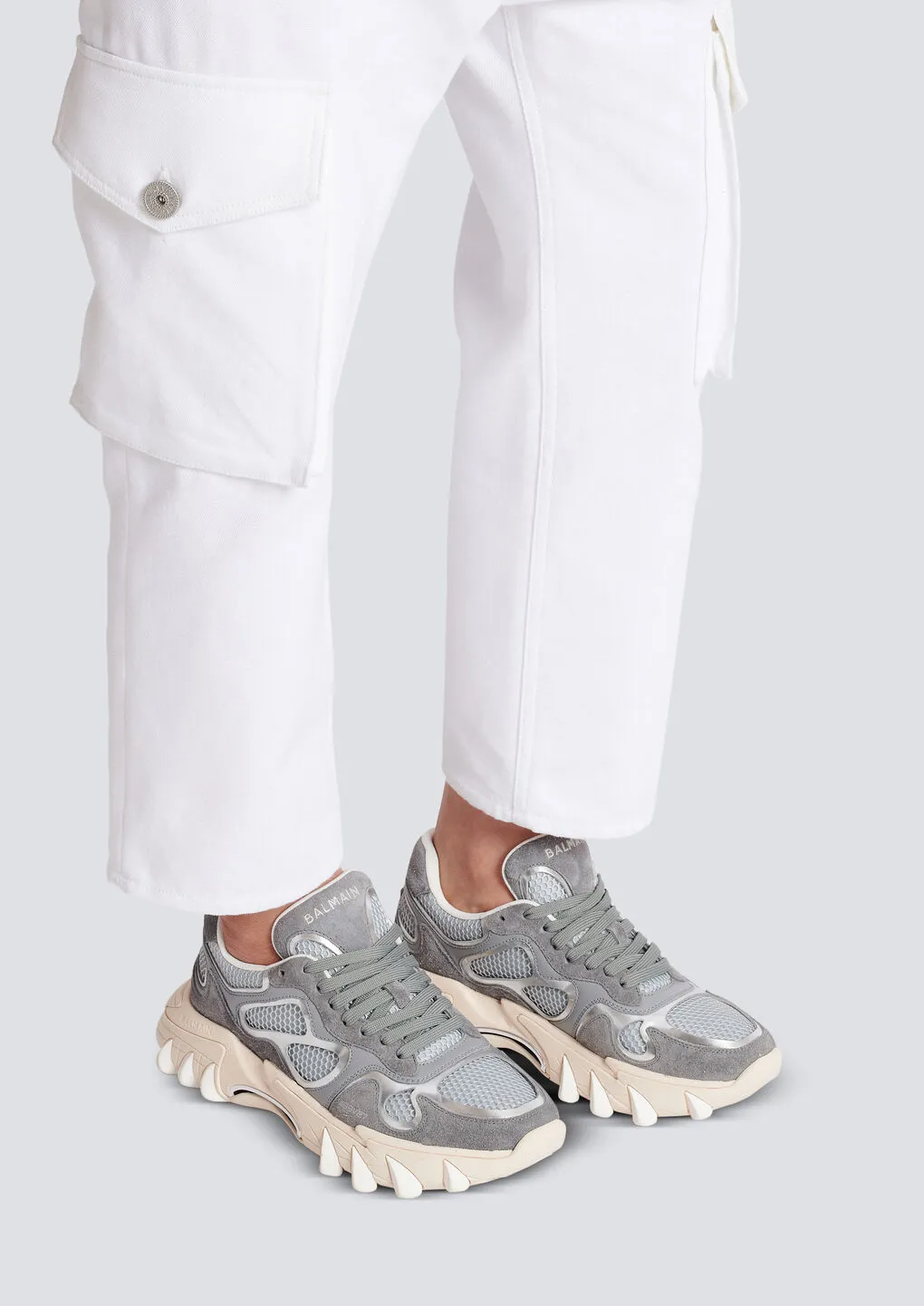 B-East Trainers In Metallic Leather And Mesh