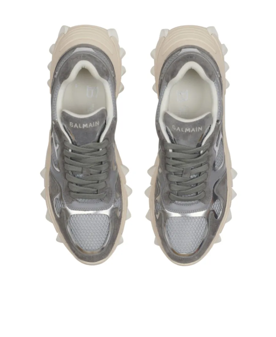 B-East Trainers In Metallic Leather And Mesh