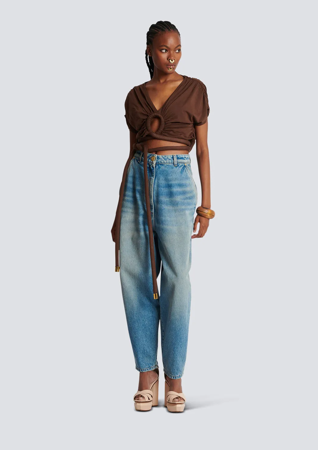 Draped Jersey Crop Top