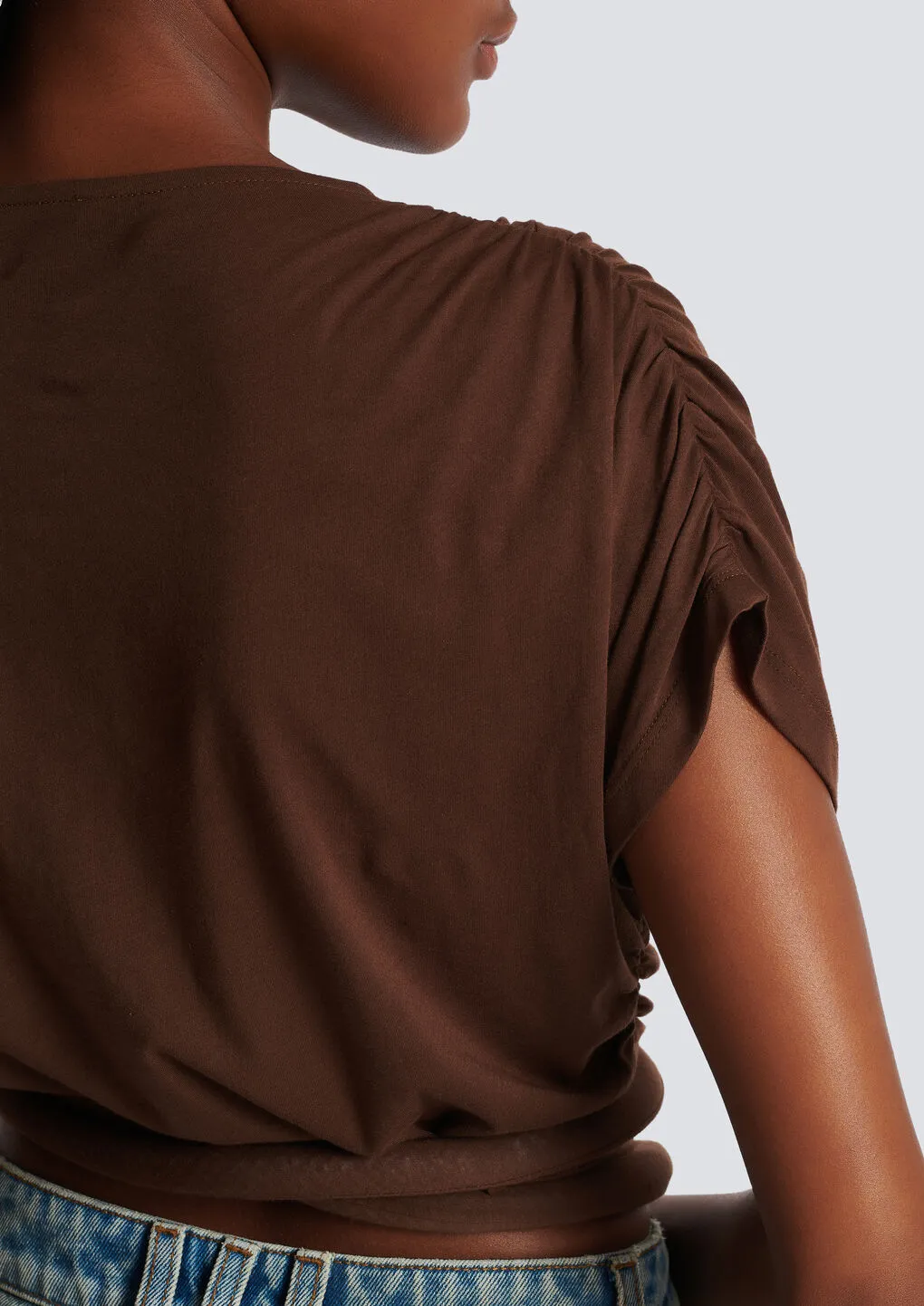 Draped Jersey Crop Top