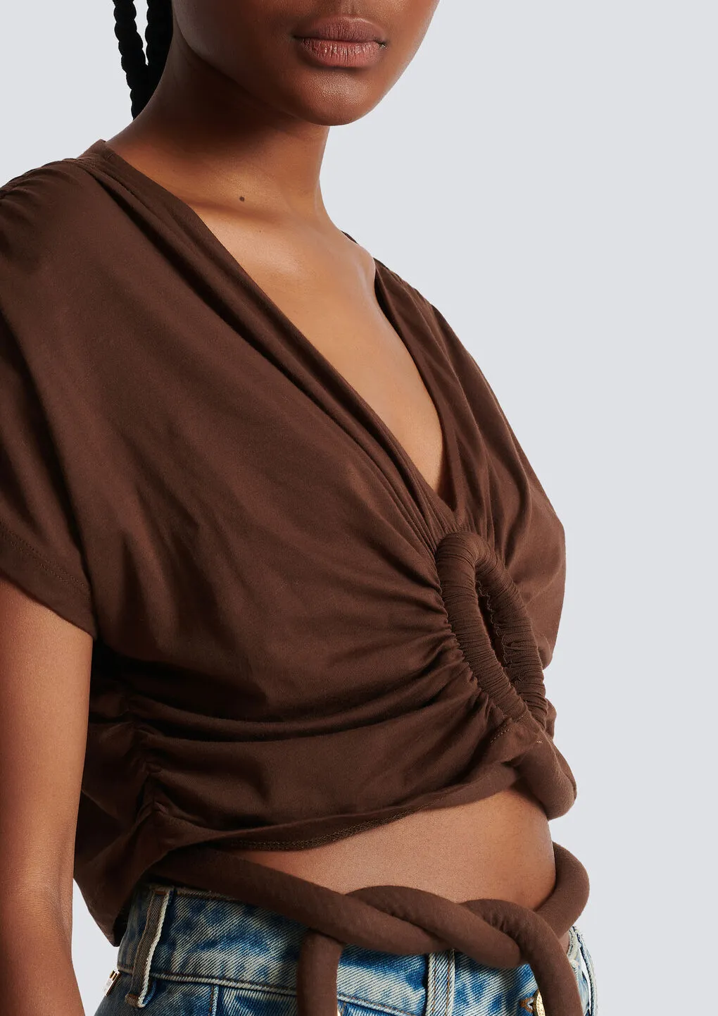 Draped Jersey Crop Top