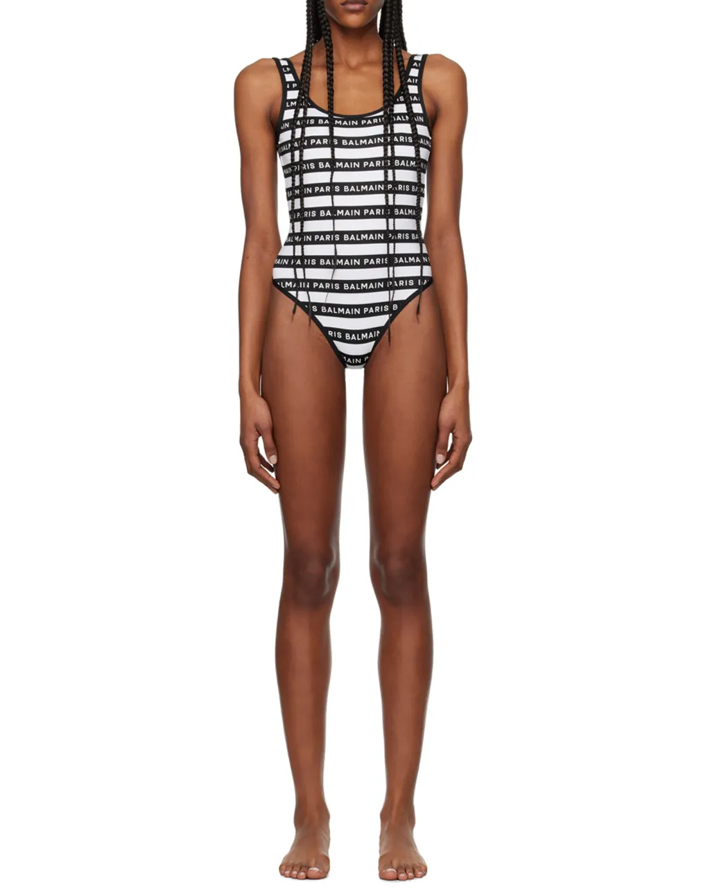 Allover Logo Printed One Piece Swimsuit