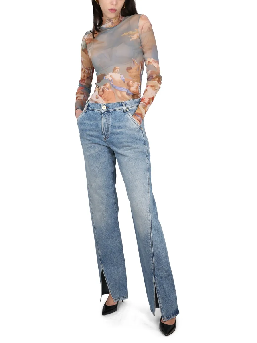 Front Slits Bootcut Jeans