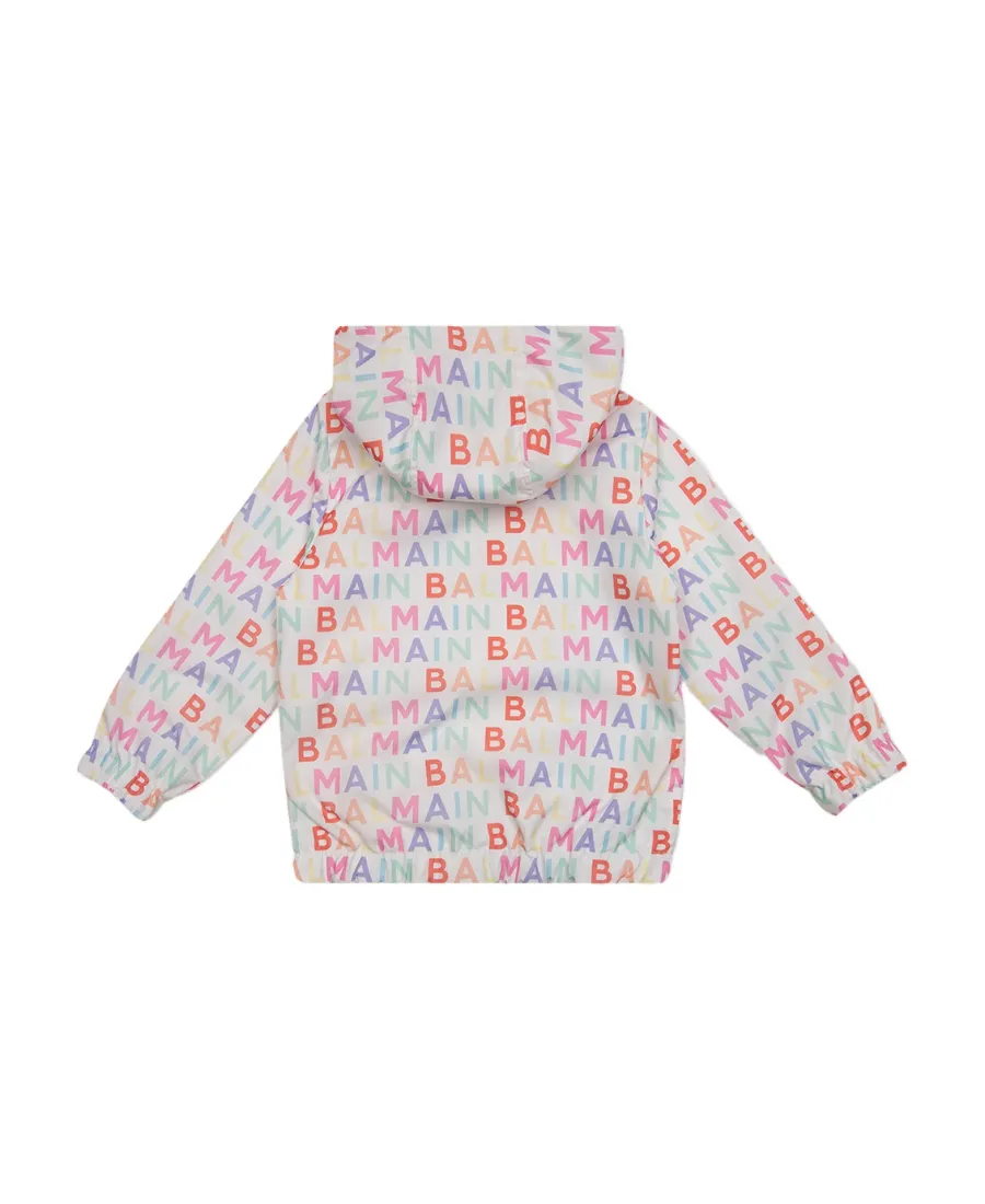 All-Over Logo Print Hooded Jacket