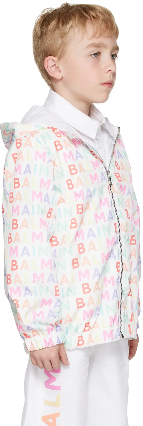 All-Over Logo Print Hooded Jacket