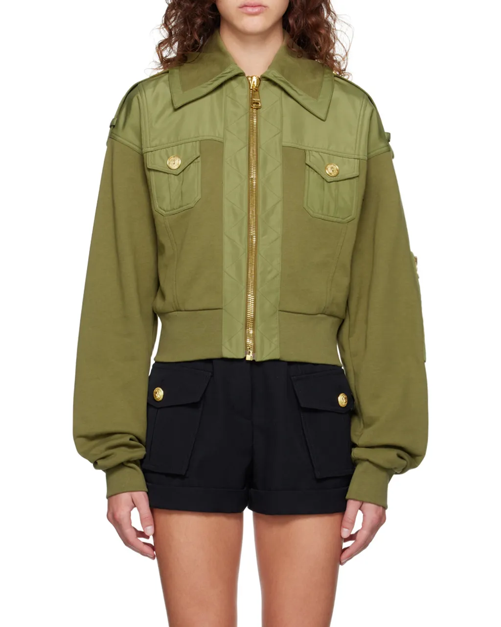 Cropped Bomber Jacket