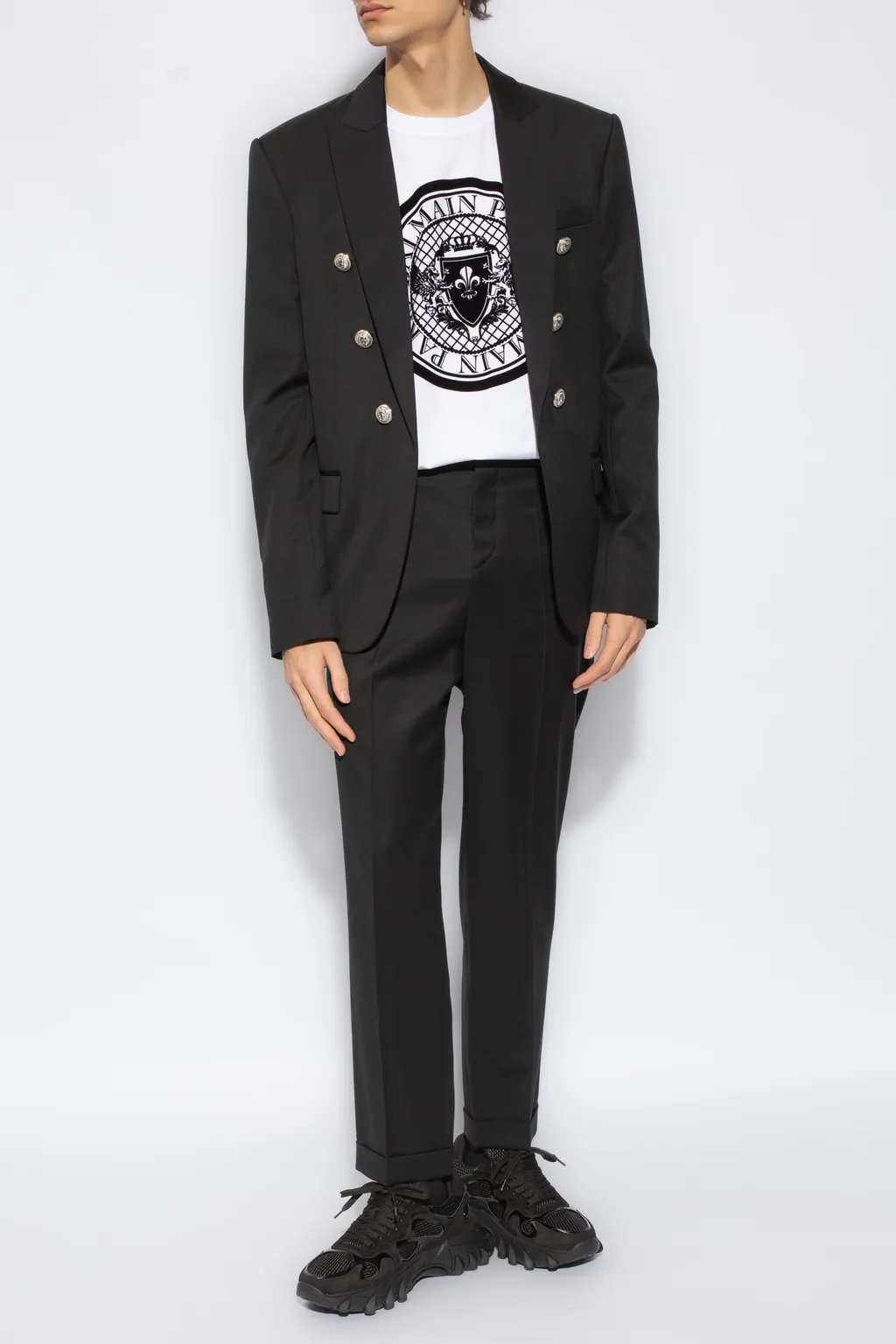 Button Embellished Tailored Blazer