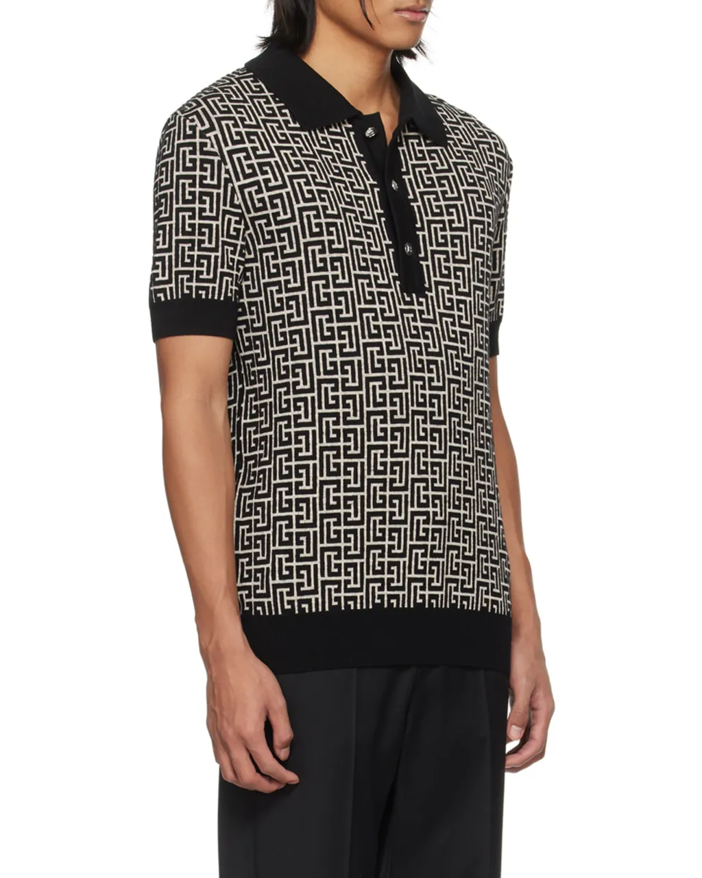 Monogrammed Knitted Polo Shirt