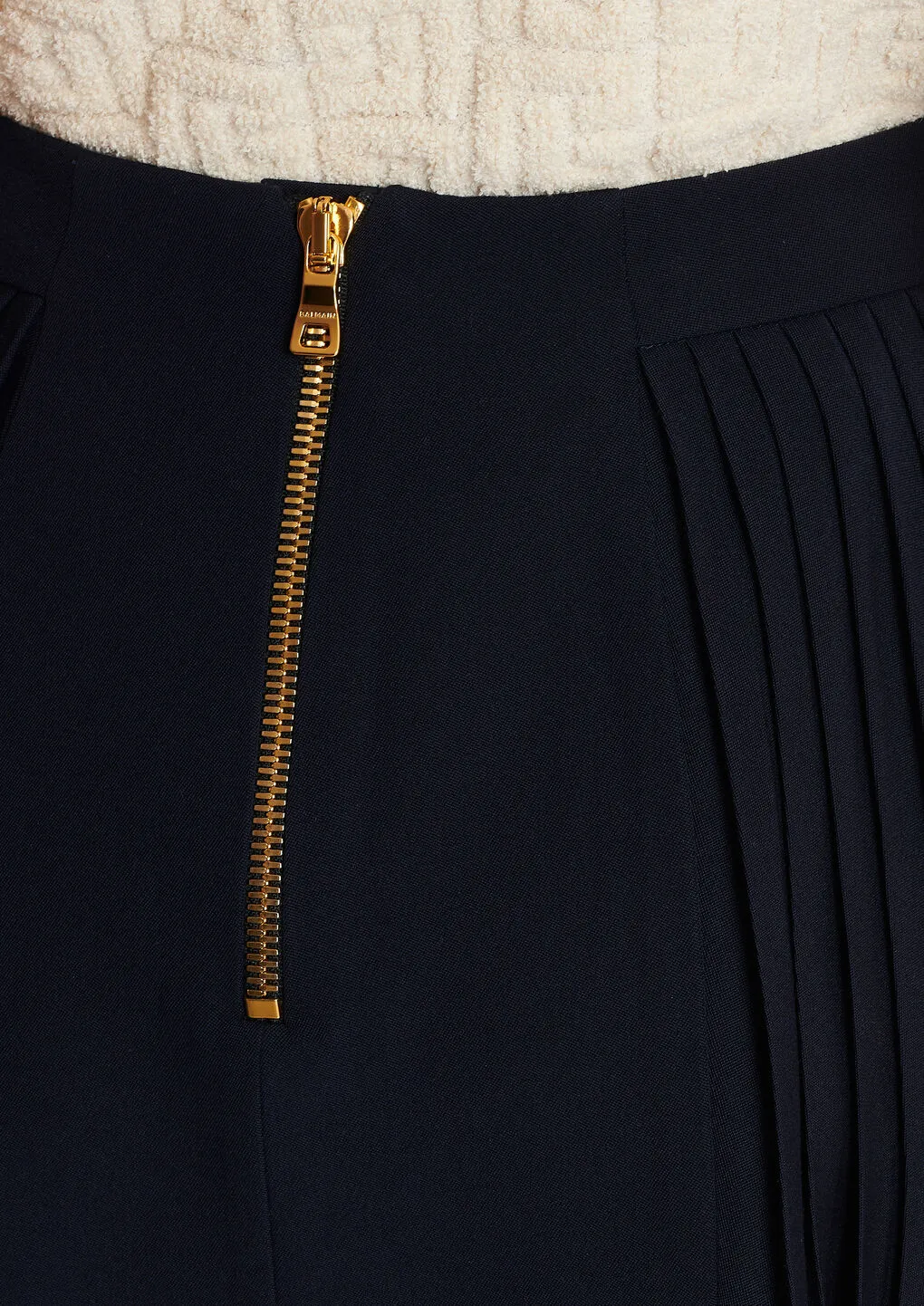 Button Embellished Pleated Skirt