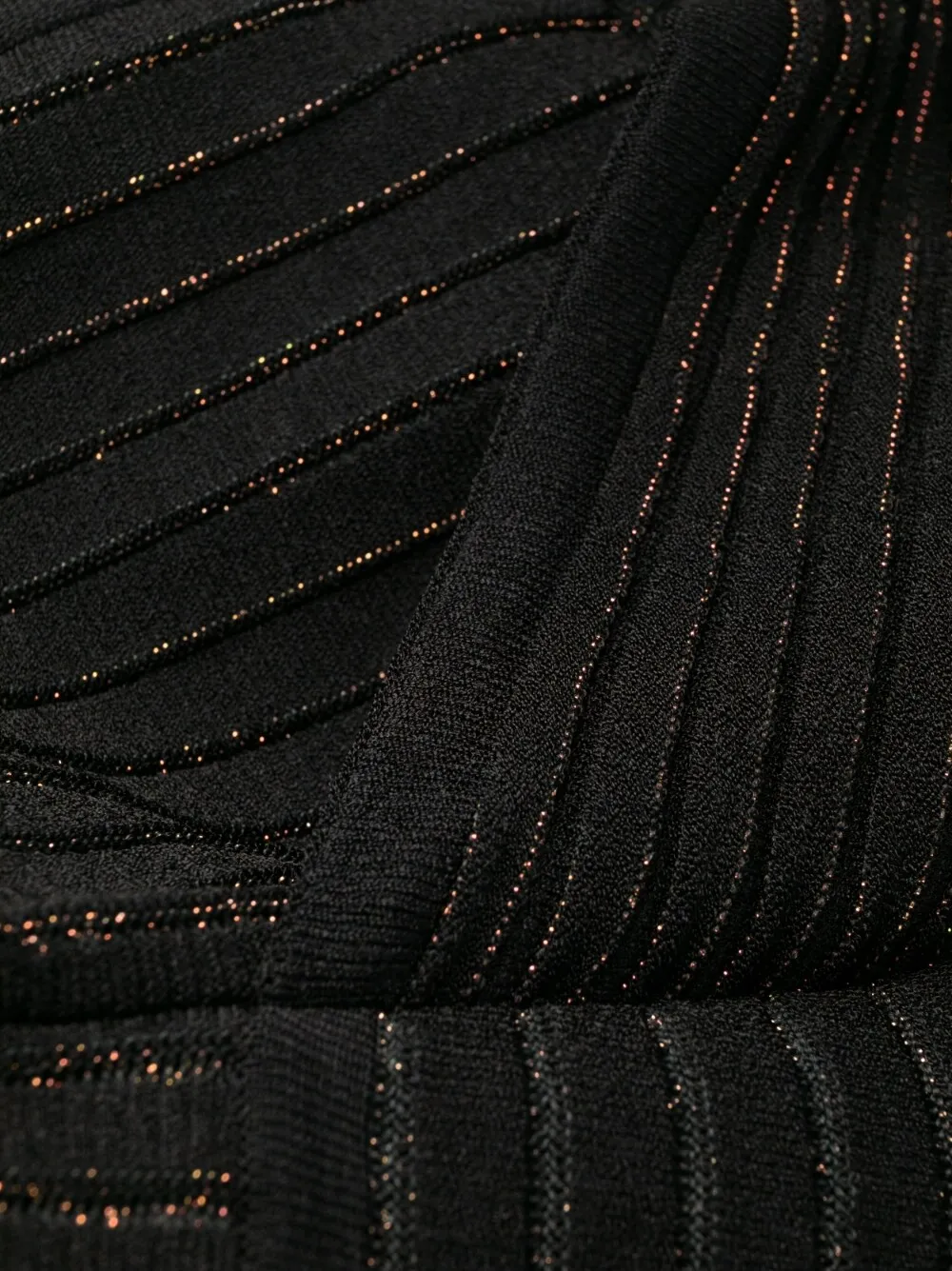 V-Neck Ribbed Knit Mini Dress