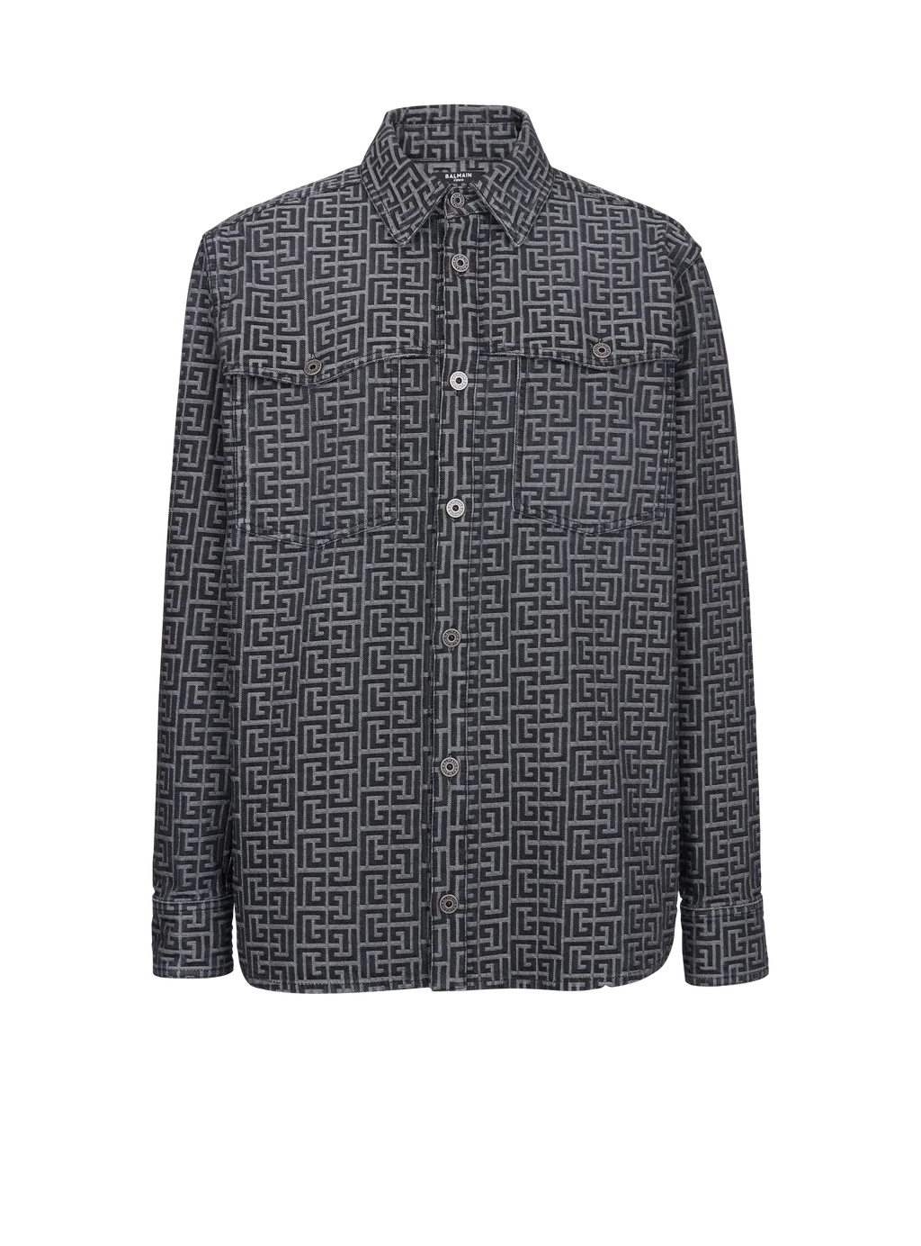 Monogrammed Jacquard Denim Shirt