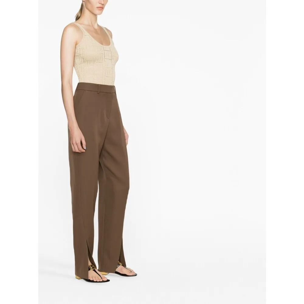High Waist Slit Detailed Trousers