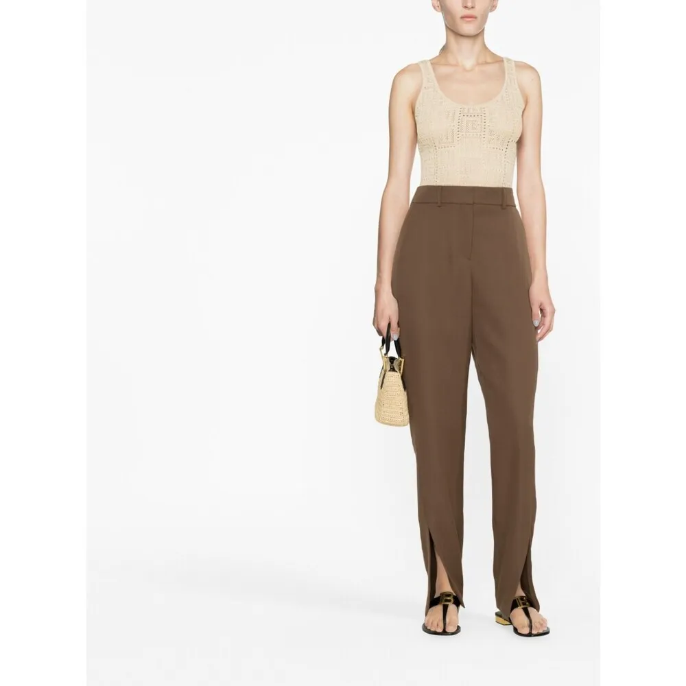 High Waist Slit Detailed Trousers