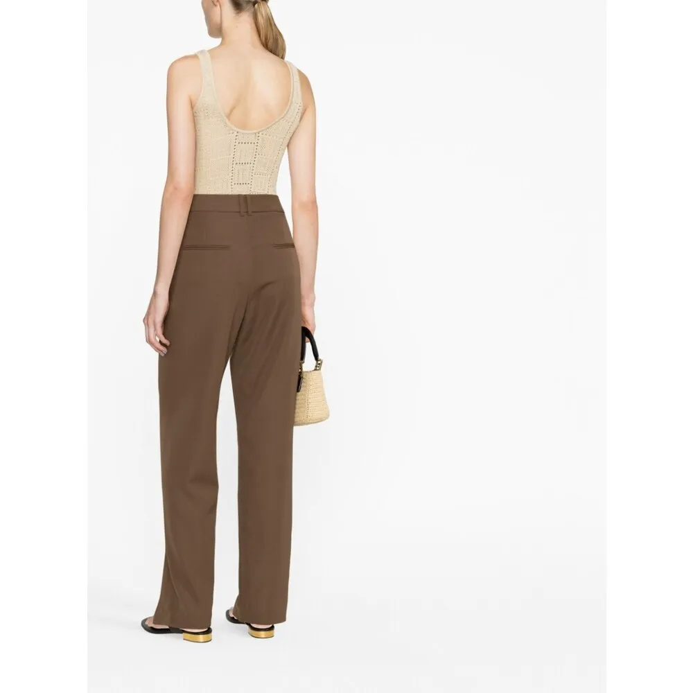 High Waist Slit Detailed Trousers