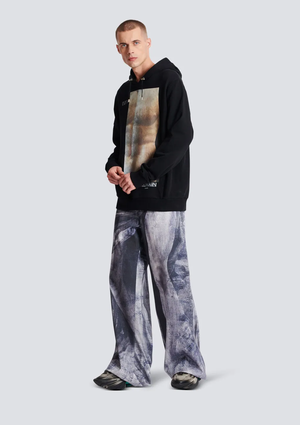 Graphic Printed Drawstring Hoodie