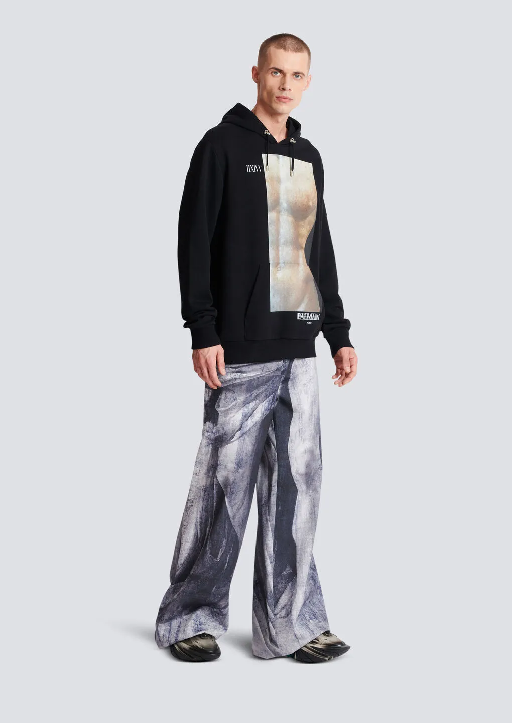 Graphic Printed Drawstring Hoodie