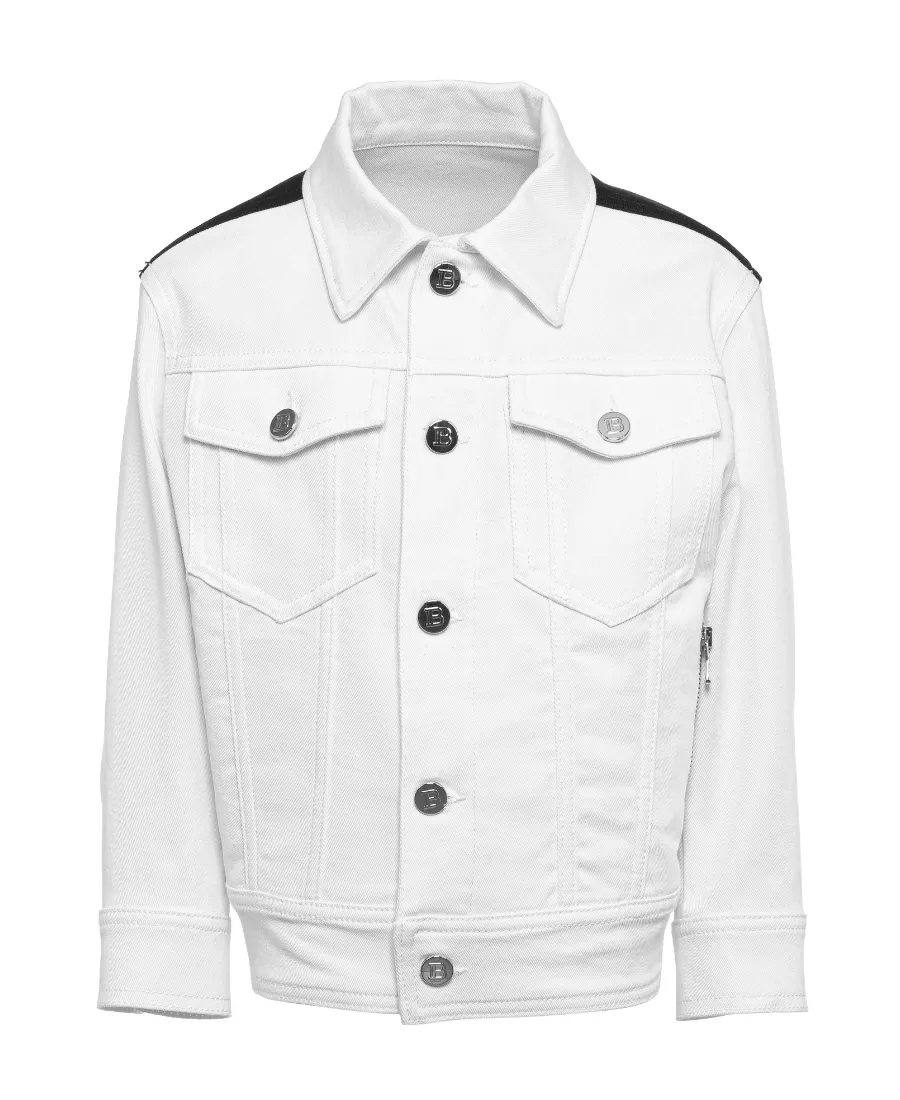 Logo-Printed Buttoned Jacket
