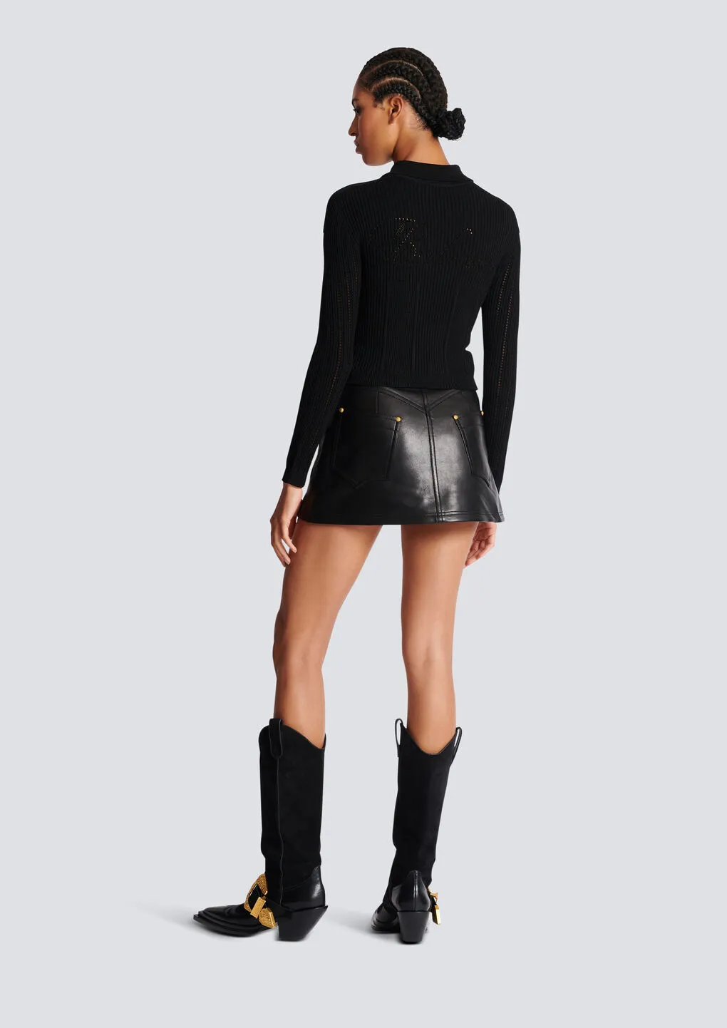 Long-Sleeved Ribbed Knitted Cardigan