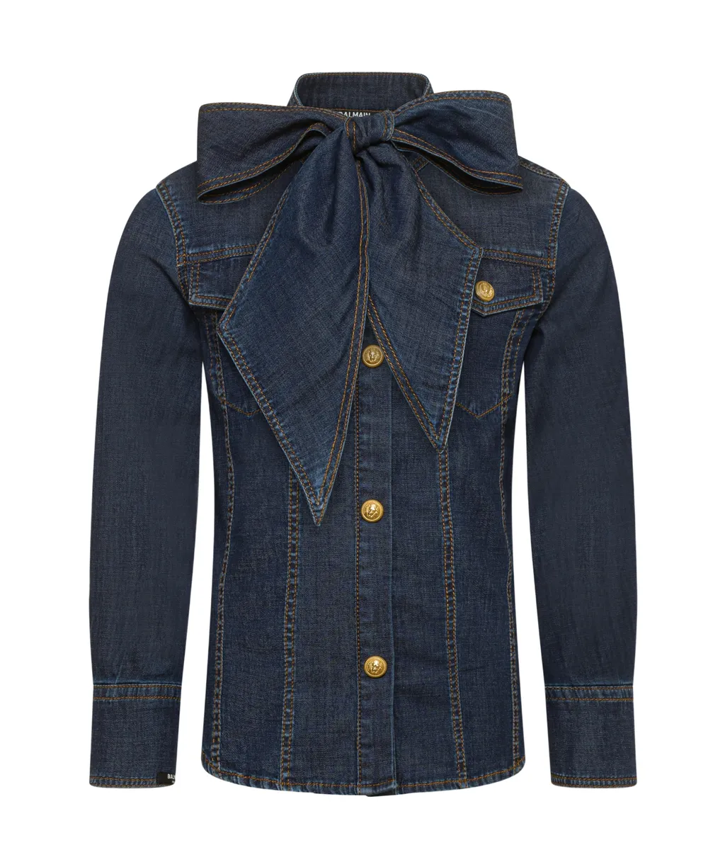 Long-Sleeved Denim Shirt
