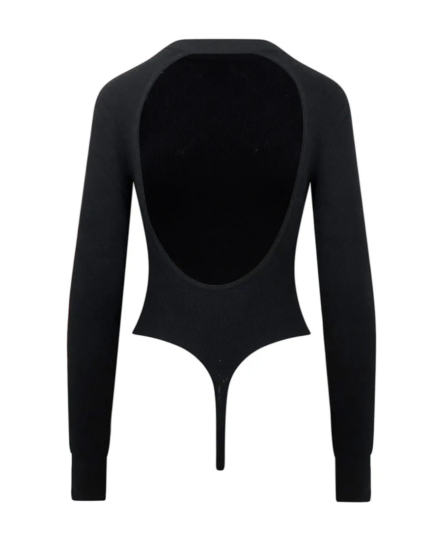 Ribbed Long-Sleeved Bodysuit