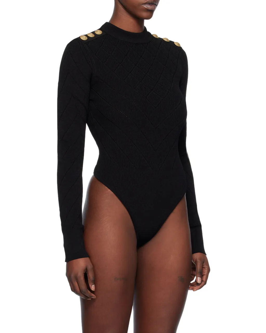 Ribbed Long-Sleeved Bodysuit
