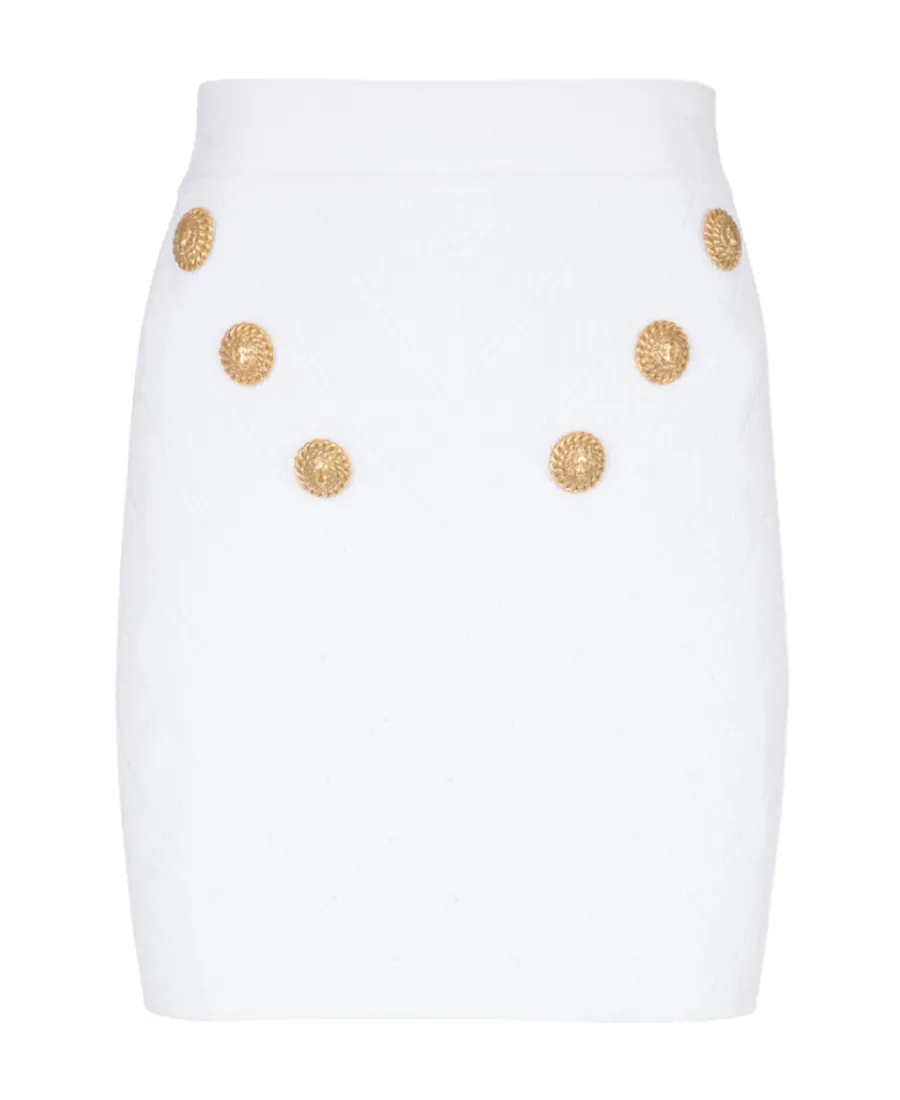 6-Button Knit Skirt