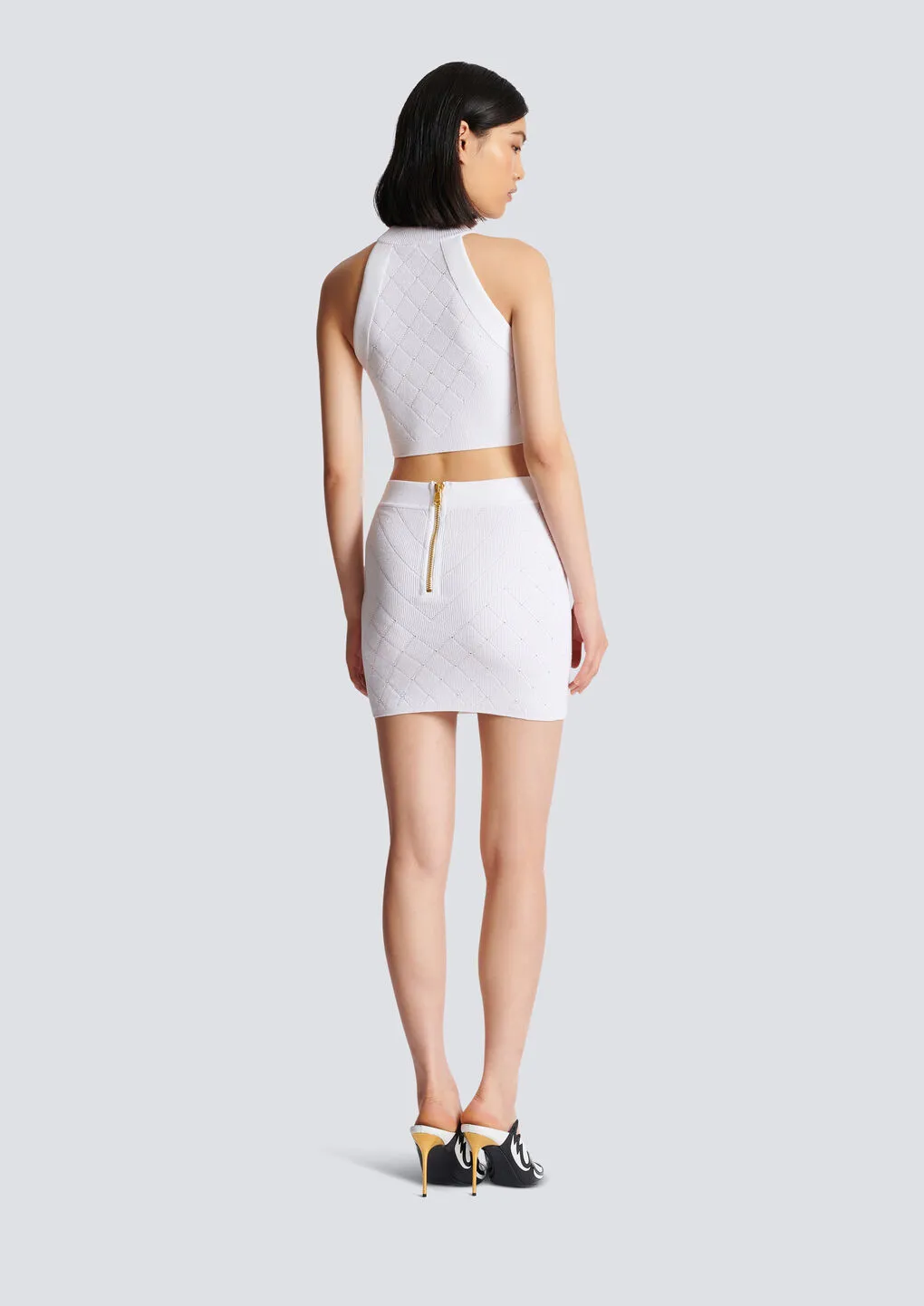 6-Button Knit Skirt