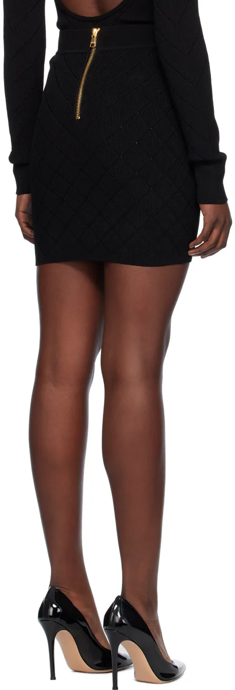Fine-Knit High-Waisted Mini Skirt