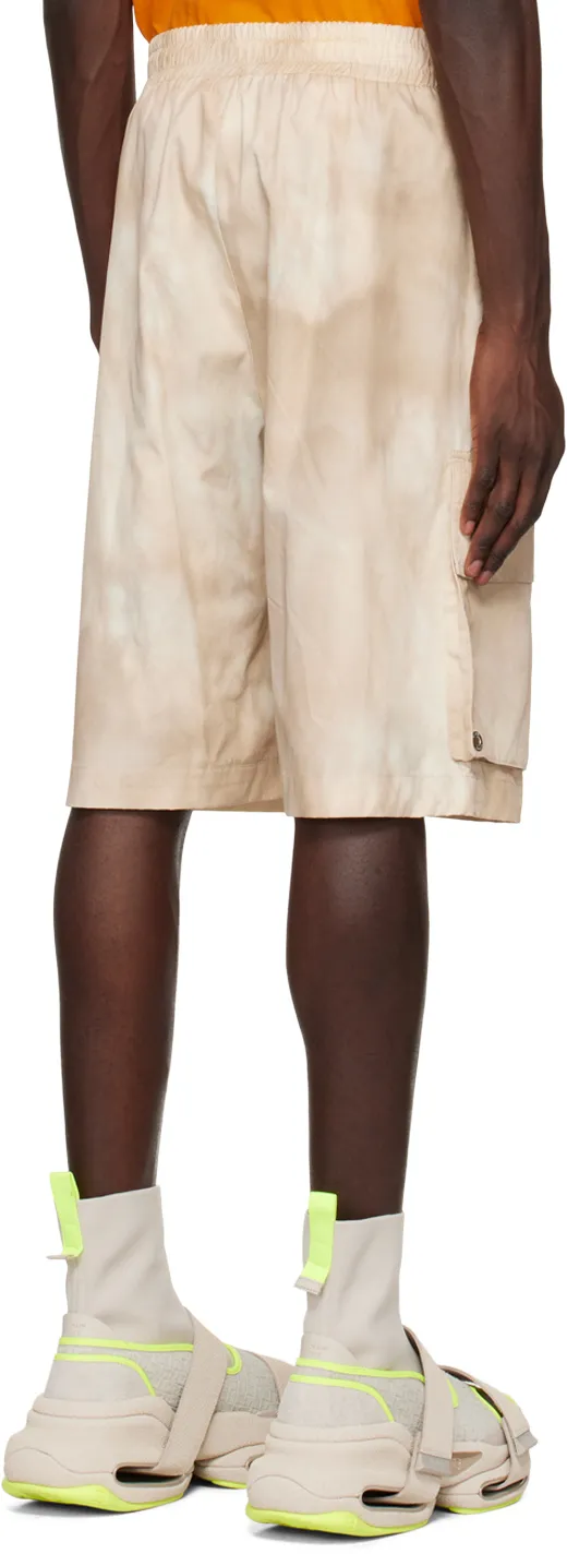 Faded Effect Drawstring Cargo Shorts