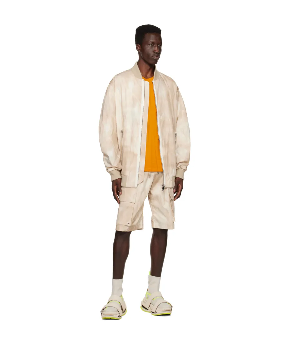 Faded Effect Drawstring Cargo Shorts