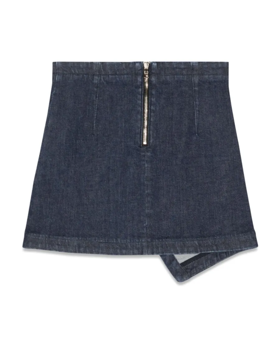 Asymmetric Denim Skirt
