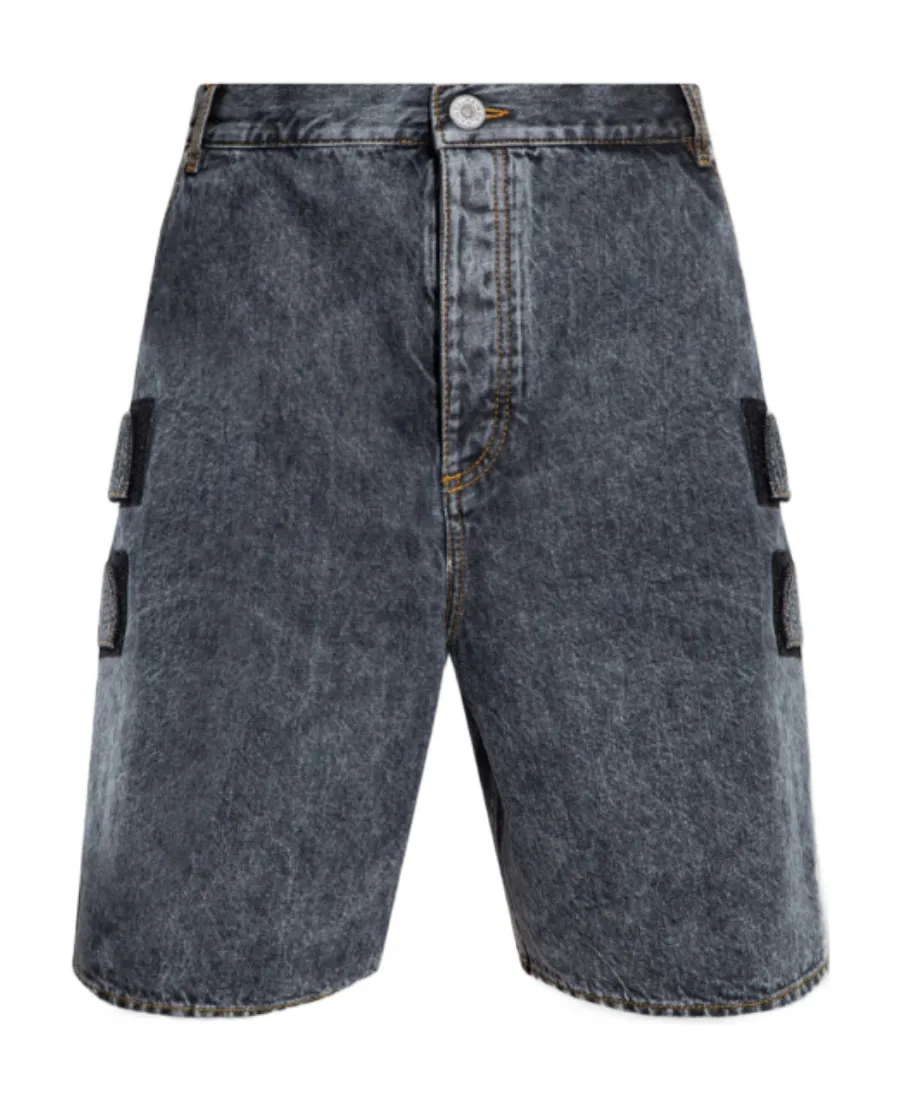Acid-Wash Denim Shorts