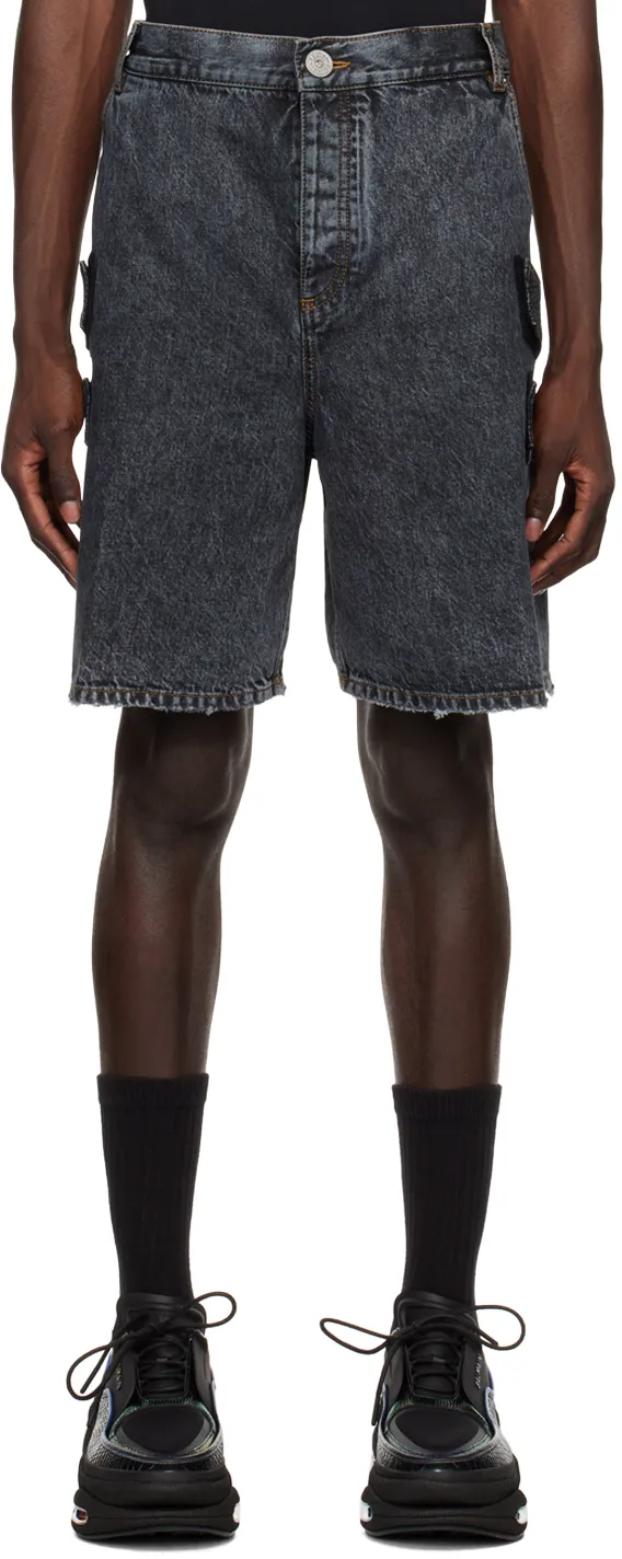 Acid-Wash Denim Shorts
