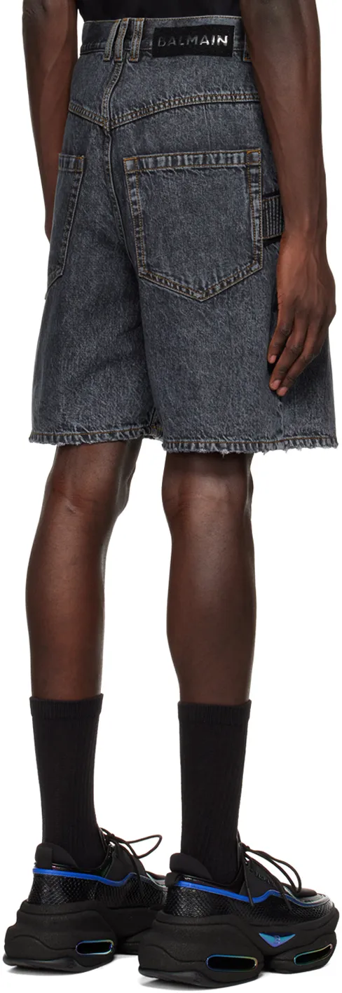 Acid-Wash Denim Shorts