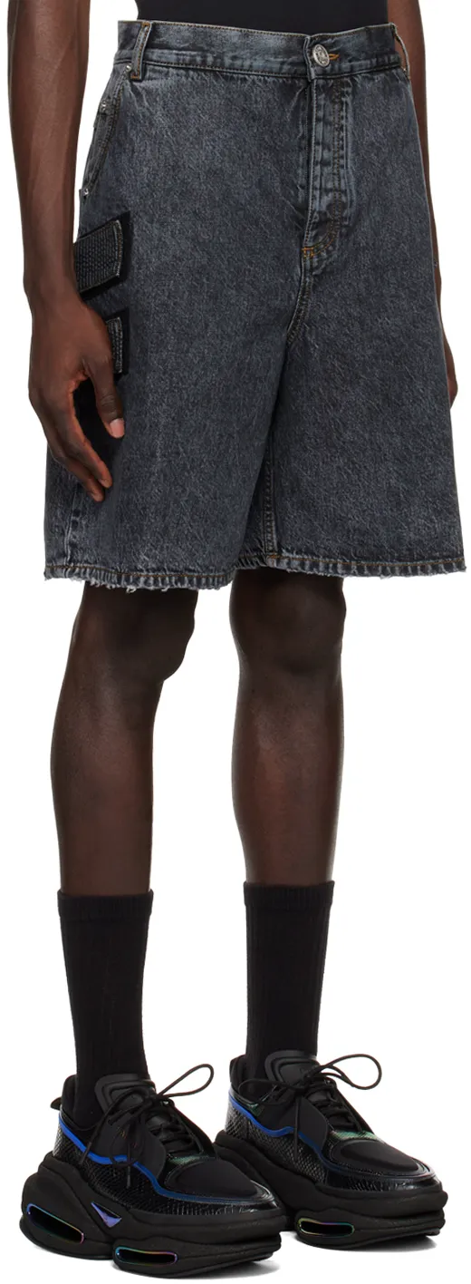 Acid-Wash Denim Shorts